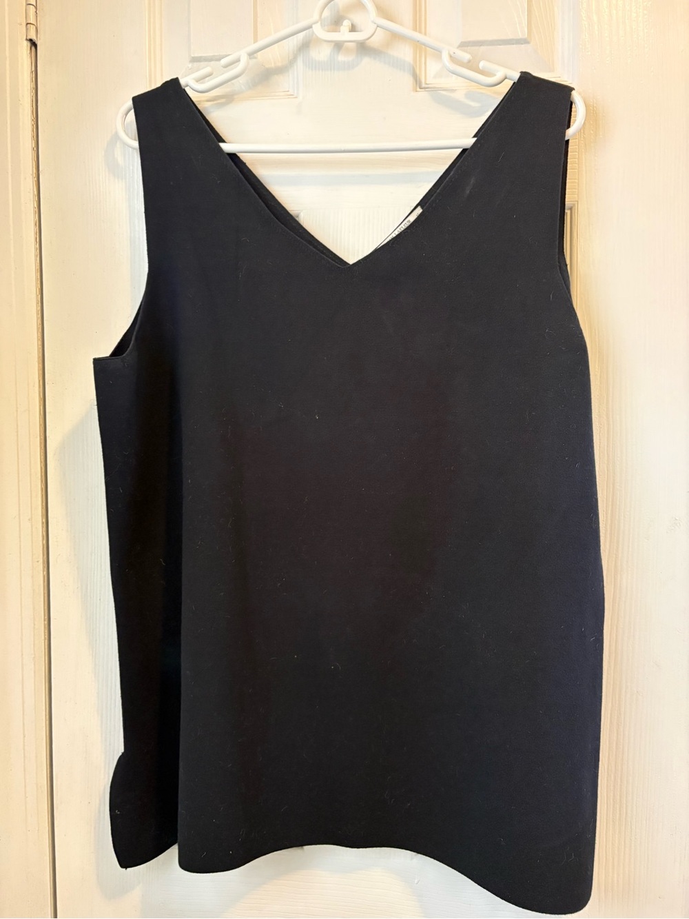 MM Lafleur Womens Top 1X Black Sleeveless Sweater Knit Minimalist Capsule Tank